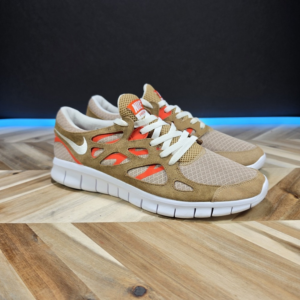 Nike Free Run 2 Hemp Orange Driftwood DO1154-200 Running Shoes Men's Size 13